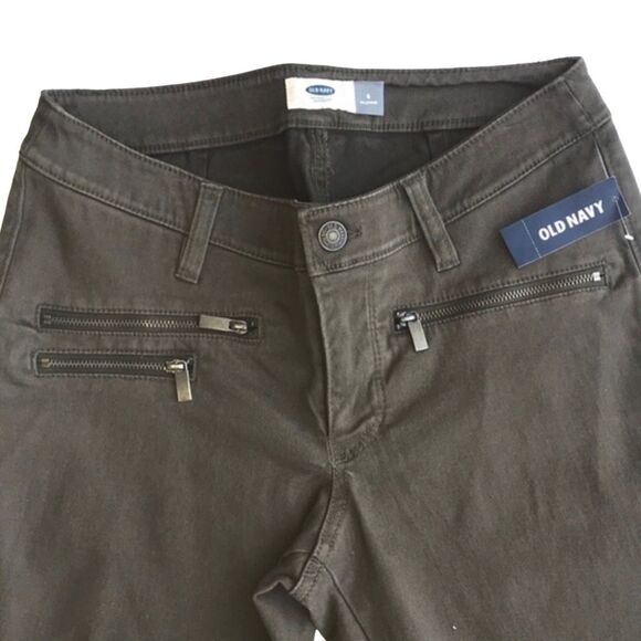 Old Navy Army Green Moto Jeans Pants - Picture 3 of 12